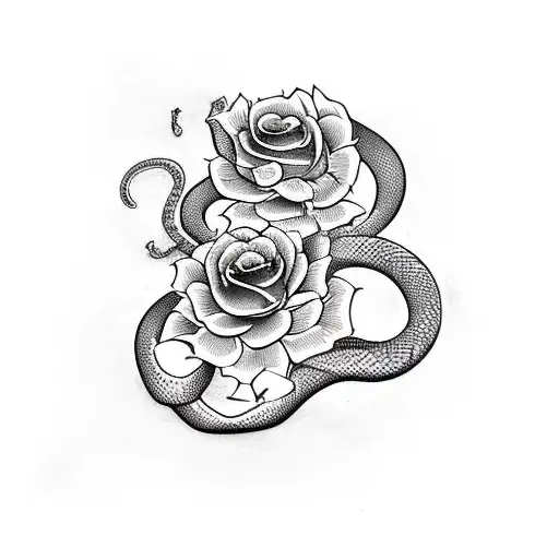 Snake With Roses