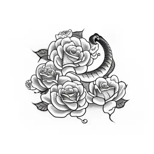 Snake With Roses Spine Area