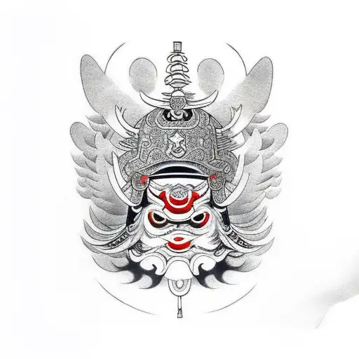 Bird With Tengu Mask In The Back