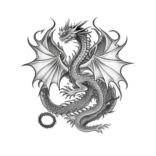 Epic Dragon With Fire Wings