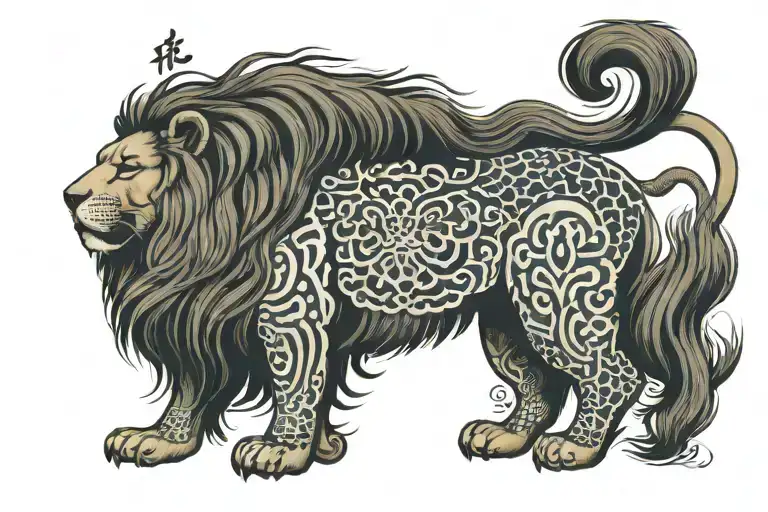 The Word 'Kouba' Integrated Into A Lion's Mane