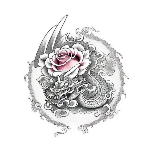 Dragon Com Rosas