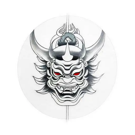 Oni Mask To Cover Yin Yang Inside The Arm