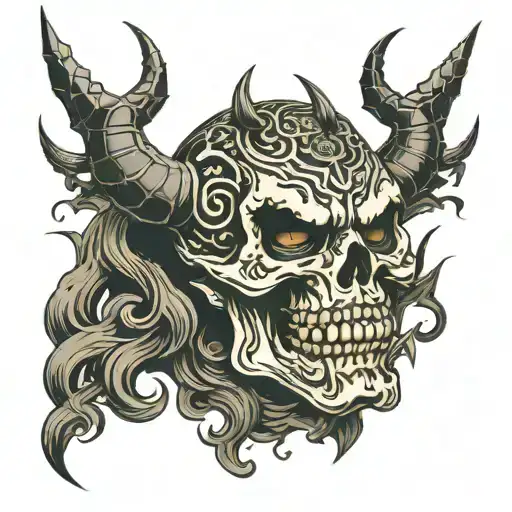 Scary Skull And Demon