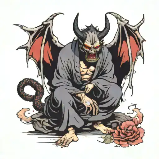 A Shadow Demon Coming Out Of A Sad Person Sitting Alone