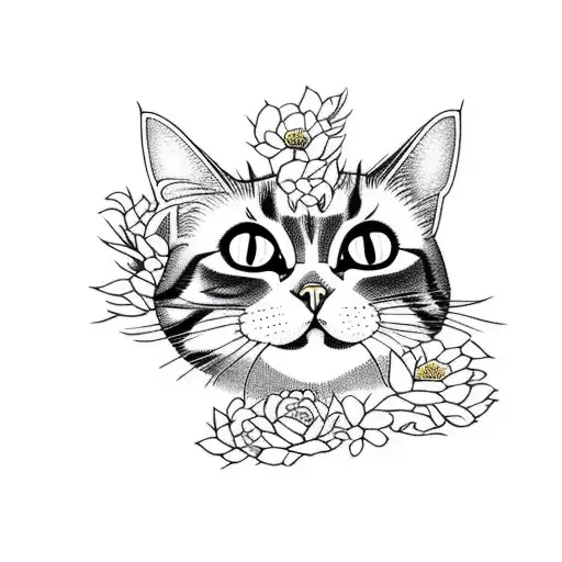 Cat With Flower