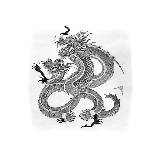 2 Dragons With Monkey And Dog