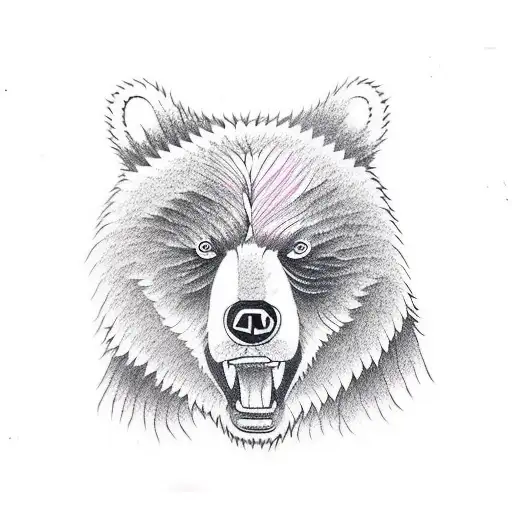 Angry Bear With Shading