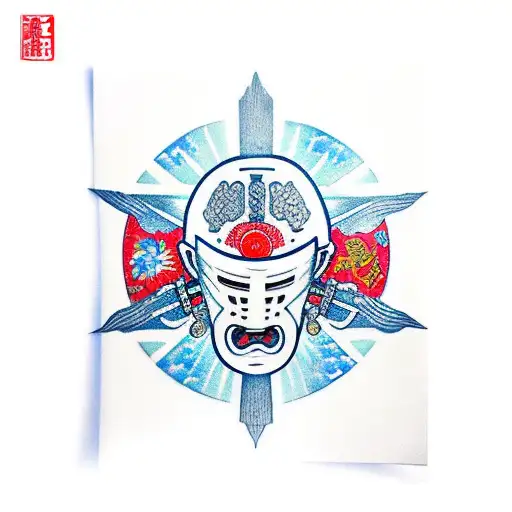 Knight's Head With A Red Sun Behind