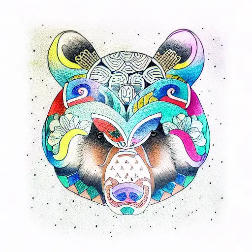 Colored Realistic Bear