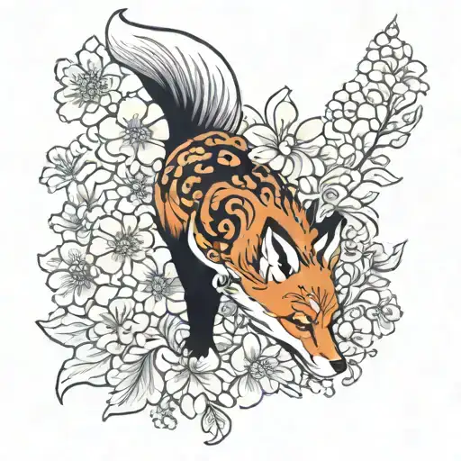 Fox Flowers Fire Surrounded