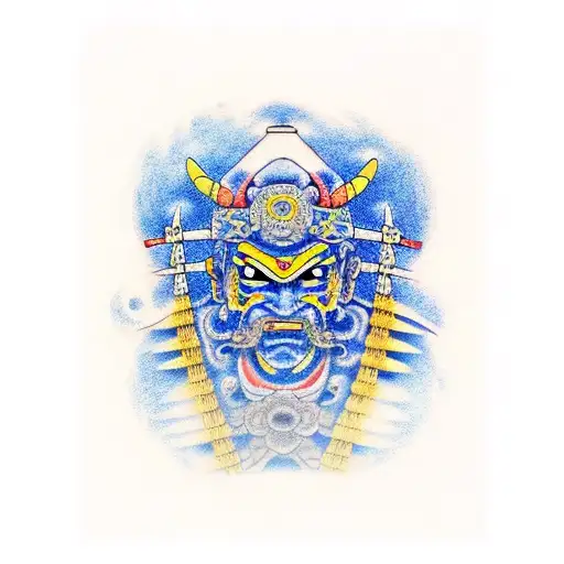 Blue Yellow Samurai