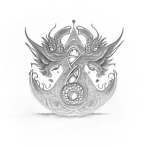 Ankh With A Dragon In The Shape Of Infinity That Wraps