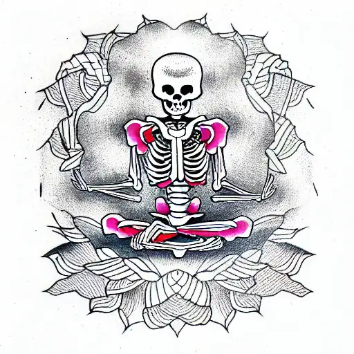 Skeleton Meditating