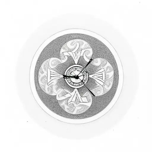 A Lucky Clover Combined With Time Or A Clock