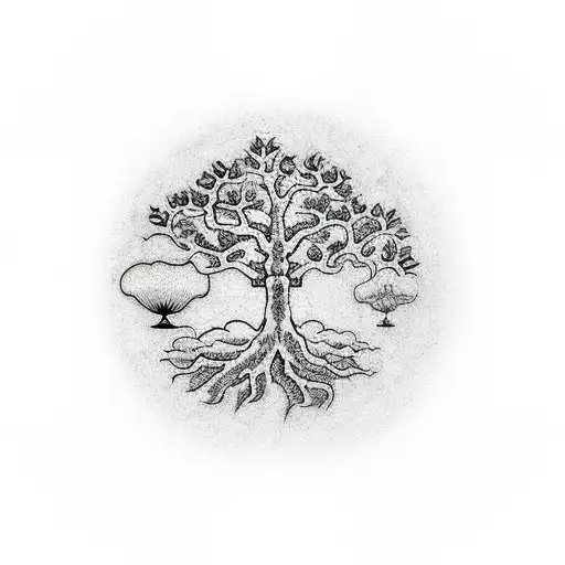 Tree Of Life Growing Out Of A Globe Seed