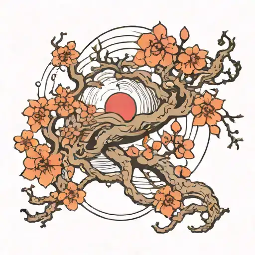 Serotonin Molecule With Nature Scene