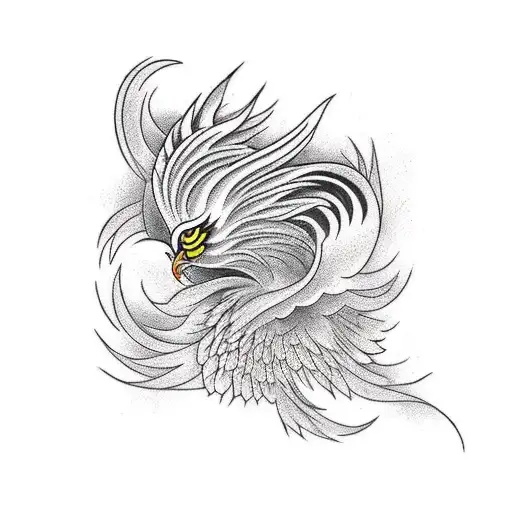 Feminine Flowy Phoenix With Hawk Body