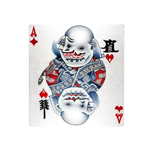Traditional Playing Cards With The Joker As The Devil On The Back