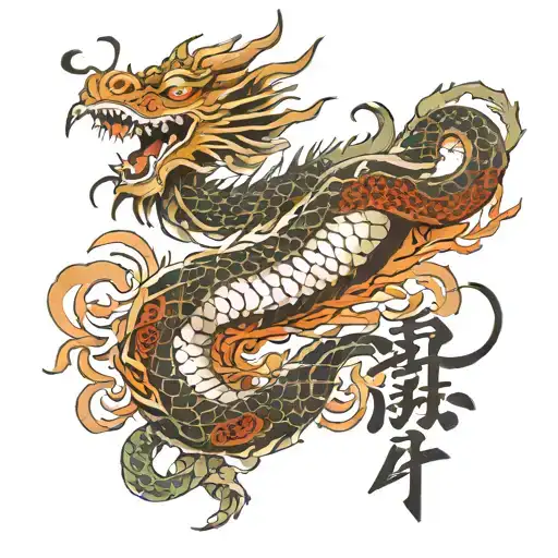 Father Dragon Sleeve With Japanese Text Father