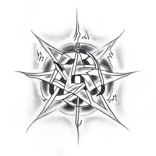 A Pentagram Made Out Of Fire With Flames Coming Out Of It