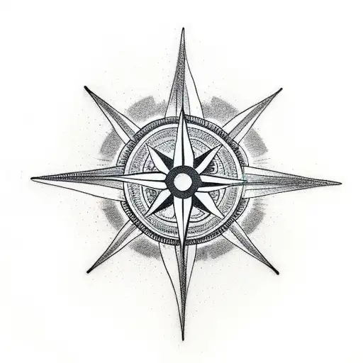 A Minimalist Tattoo Of A Compass Surrounded By The Names Of Your Family Members