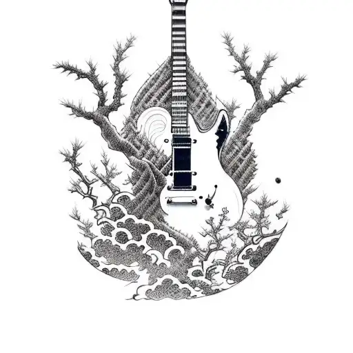 Guitar With Tree