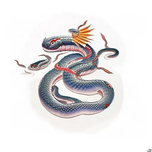 Geisha Attacking Snake