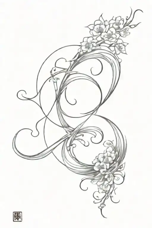 Fibonacci Sequence Inspired Tattoo Featuring Wind Against Waves