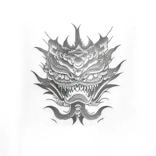 A Long Tail Passing Over The Shoulder And An Evil Grin