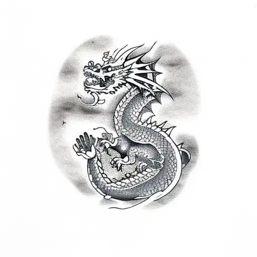 Dragon Breathing Fire Down Arm