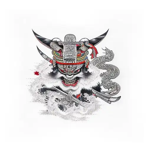 Katana Con Cuervos Y Ramas De Cerezo