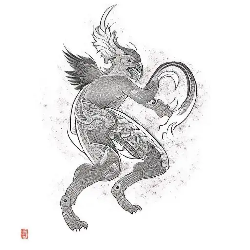 A Kickboxer In A Fierce Battle With A Mythical Phoenix