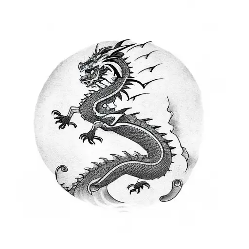 A Dragon Holding The Number 23 In Its Claws