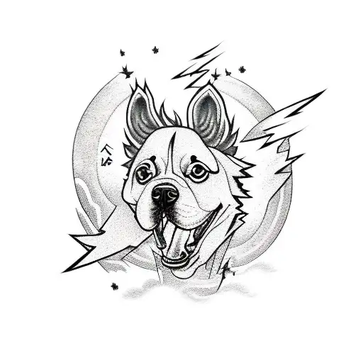 Dog With Lightning Bolts