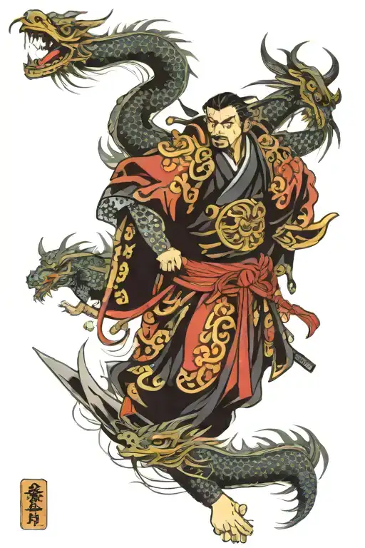 Samurai And Dragon