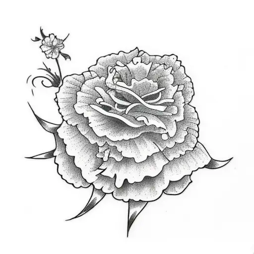 Carnation And Narcissus And Morning Glory And Rose Flowers All In 1 Tatoo Clear