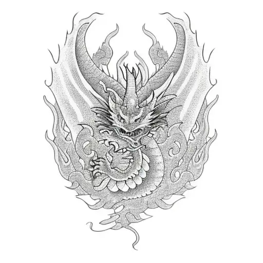 Dragon With Flowers Soft Look