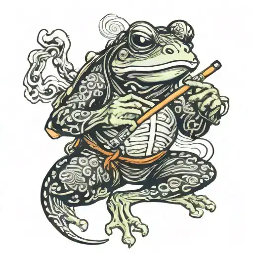 Ninja Frog Smoking