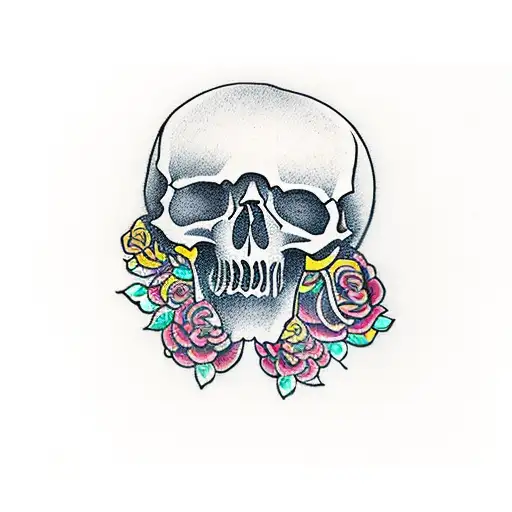 Skull With Roses