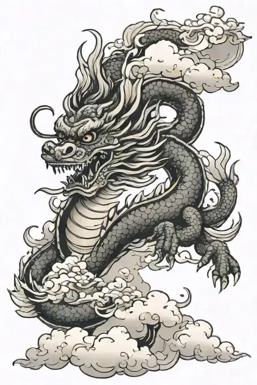 Ancient Dragon With Clouds