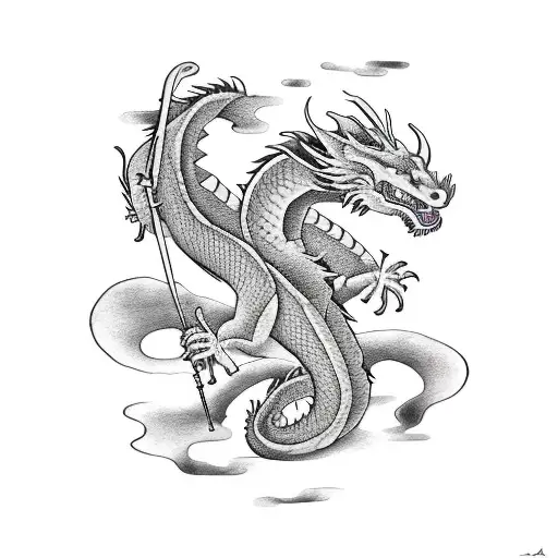 A Dragon Playing A Guitar