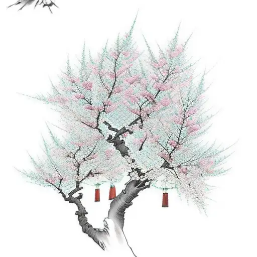 Cherry Blossom Tall Tree Back