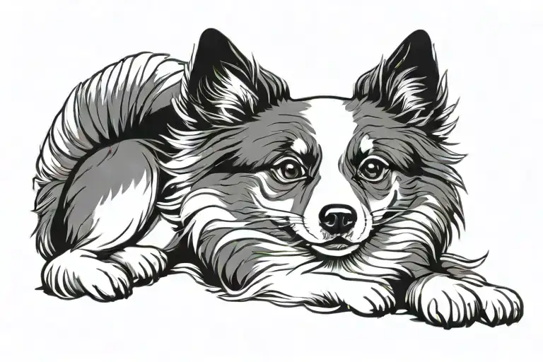 Japenese Spitz Dog Laying
