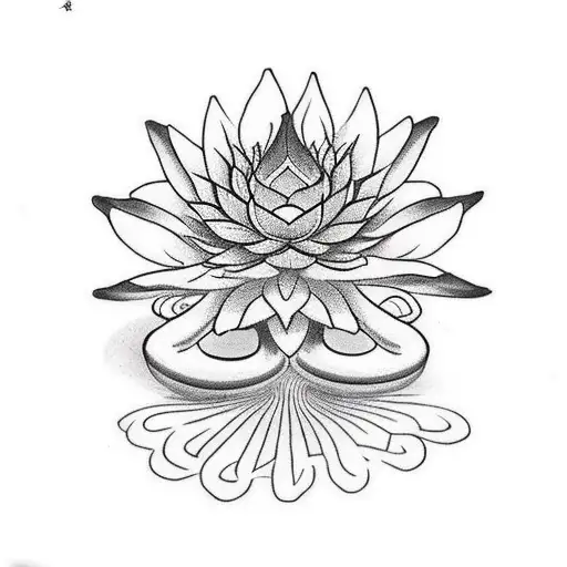 A Kundalini Snake Wrapped Around A Lotus Flower