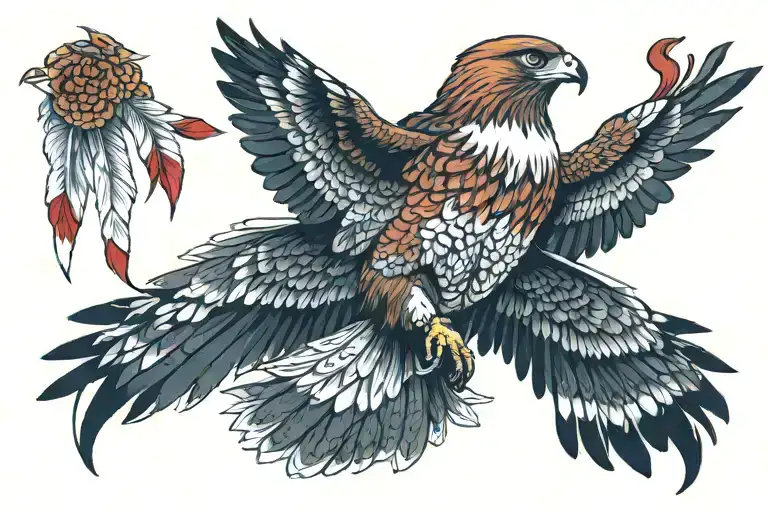 Red Tailed Hawk Wings Spread Wide