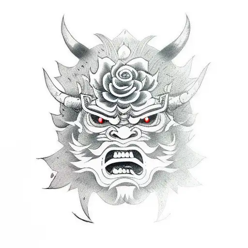 Oni Mask With Rose