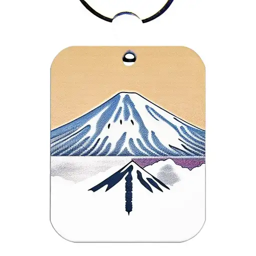 Army Dog Tags With A Backdrop Of Mount Fuji