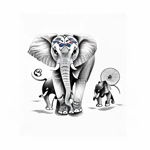 Elephant With Bee And Panda