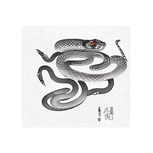 Snake Going Around Katana And Getting Stabed Trough Head